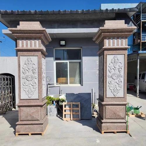别墅庭院装饰石柱定制景区石材圆柱龙雕价格公园广场石雕方柱图集
